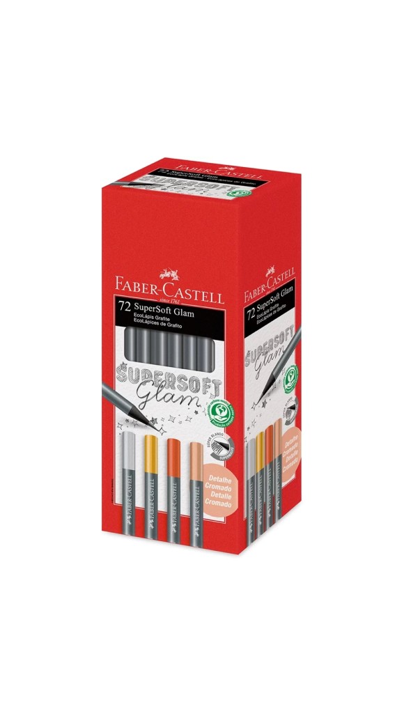 LÁPIS PRETO SUPERSOFT GLAM FABER-CASTELL CAIXA C/72 UNID.