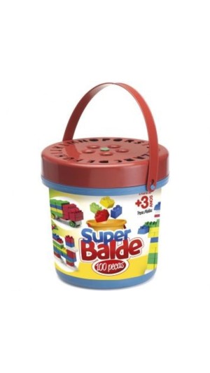 BLOCOS DE MONTAR SUPER BALDE 100 PÇS MENINO WORLD BLOCKS