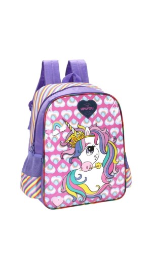MOCHILA 2 ALÇAS JUV.FEM.UNICÓRNIO IS39401UP 2024 LUXCEL