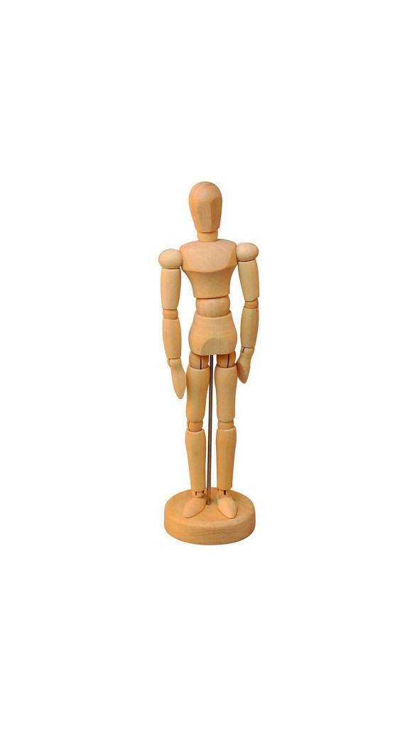 MANEQUIM MADEIRA NATURAL MASCULINO 30CM