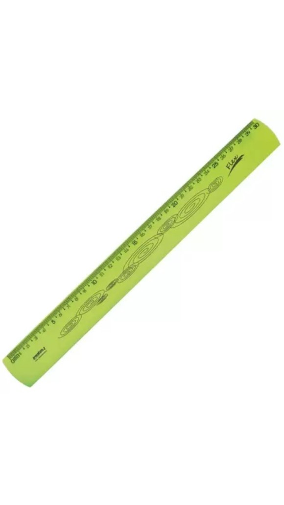 REGUA FLEXIVEL 30CM NEON AMARELA MAXCRIL