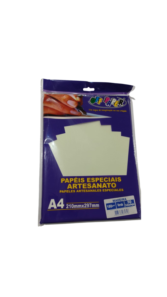 PAPEL IMP.MADEIRA VERDE A4 180G 50 FLS OFF PAPER