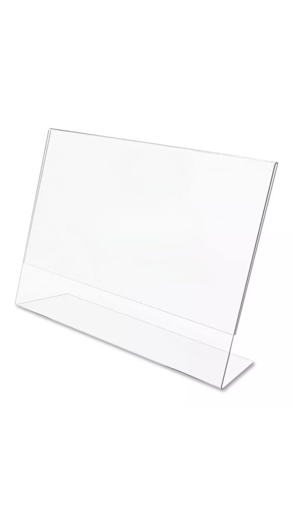 DISPLAY DE AVISOS A4 HORIZONTAL C/APOIO CRISTAL HOMENAGEART