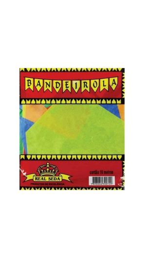 BANDEIROLA DE PAPEL JUNINA 18 BANDEIRAS C/10 METROS REAL SEDA