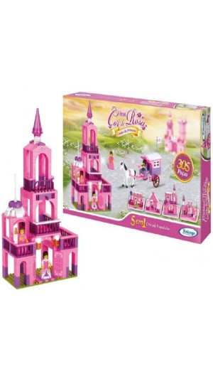 BLOCOS MONTAR REINO COR DE ROSA CASTELO DA PRINCESA 305 PCS