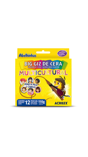 BIG GIZ DE CERA MULTICULTURAL 12 CORES 110G ACRILEX