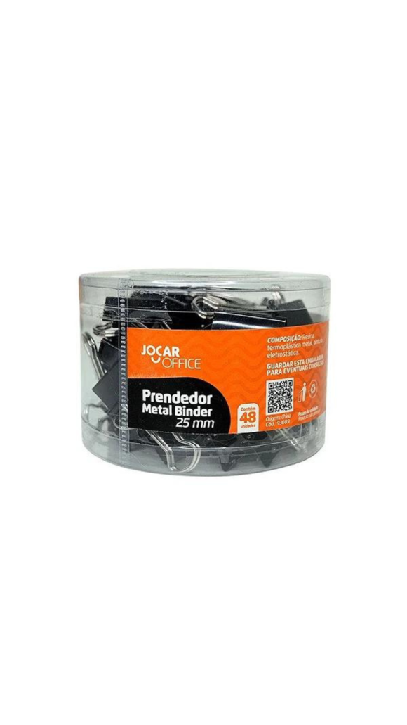 PRENDEDOR METAL BINDER 25MM JOCAR OFFICE POTE C/48 UNID.