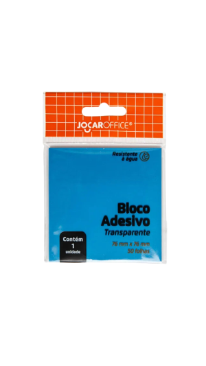 BLOCO RECADO 76MMX76MM TRANSPARENTE 50F. JOCAR OFFICE