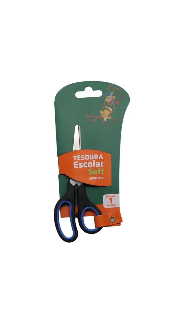 TESOURA ESCOLAR 14CM SOFT LEO&LEO