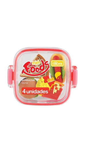 BORRACHA MARMITINHA MINI FOODS POTE C/04 UNID. TILIBRA