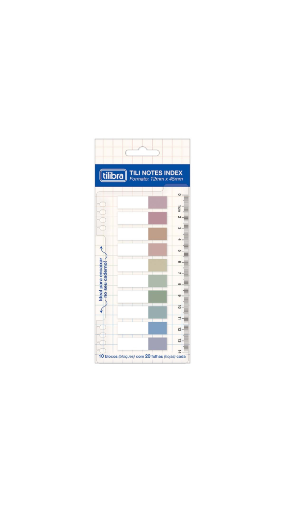 BLOCO RECADO TILI NOTES INDEX 12X45MM 10 BLOCOS TILIBRA