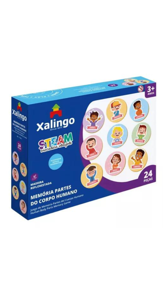 JOGO DA MEMÓRIA STEAM PARTES DO CORPO HUMANO C/24 PCS XALINGO