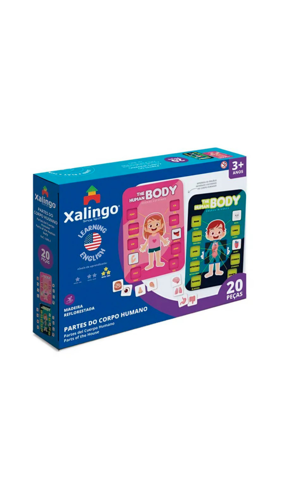 JOGO PARTES DO CORPO HUMANO EM INGLÊS C/22 PCS XALINGO