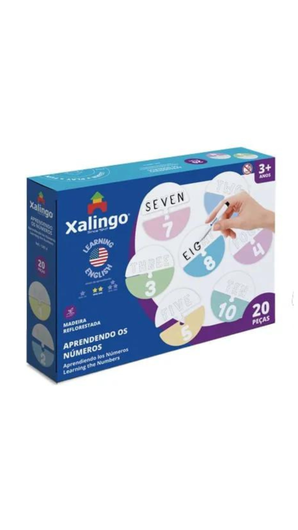QUEBRA-CABEÇA INGLÊS APRENDENDO OS NÚMEROS C/20 PCS XALINGO