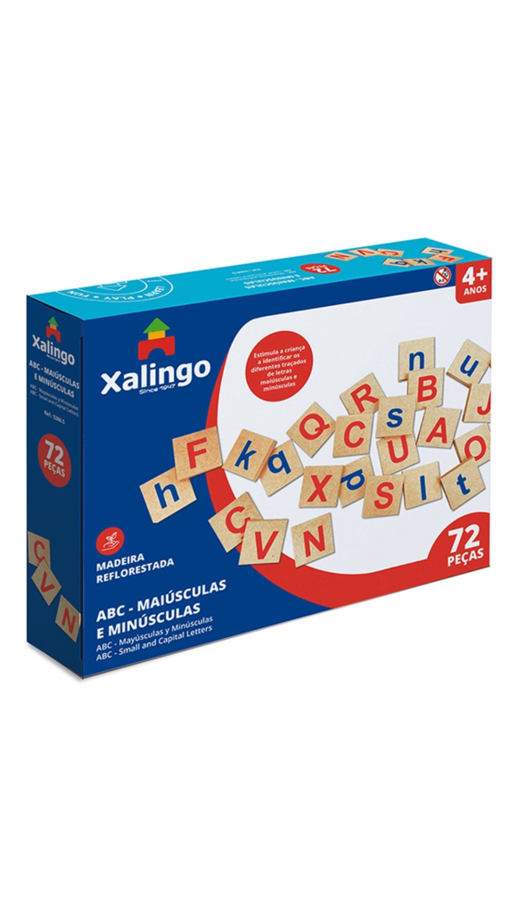 JOGO ABC MAIÚSCULAS E MINÚSCULAS C/72 PCS XALINGO