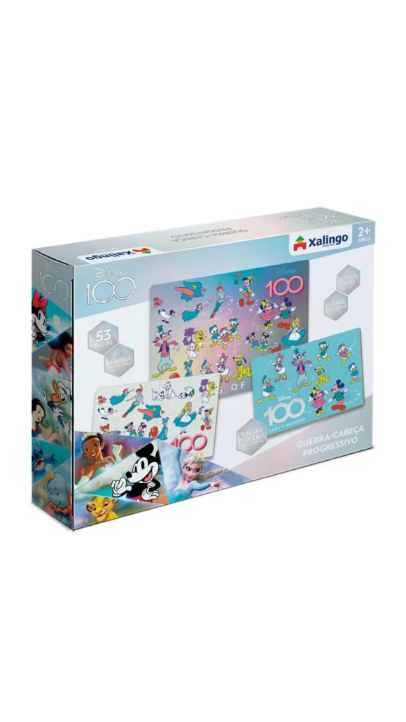 QUEBRA-CABEÇA PROGRESSIVO DISNEY 100 C/53 PCS XALINGO