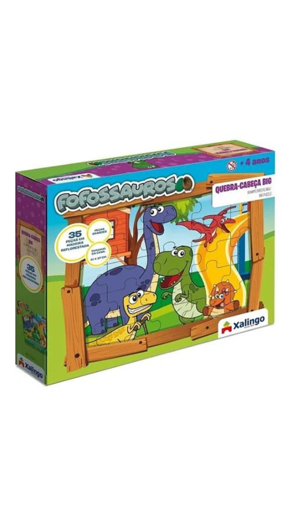 QUEBRA-CABEÇA BIG FOFOSSAUROS C/36 PCS XALINGO