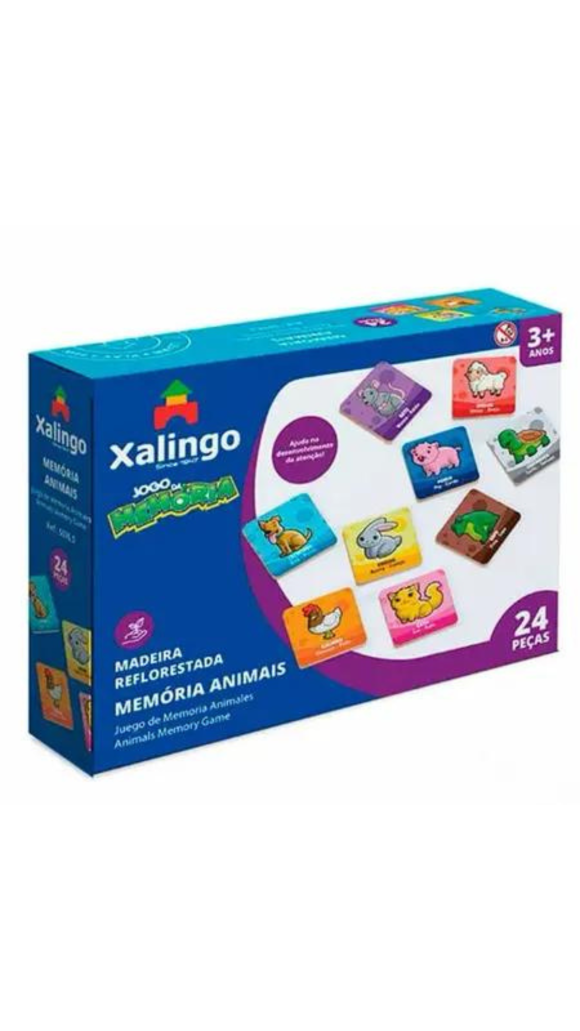 JOGO DA MEMÓRIA ANIMAIS C/24 PCS XALINGO