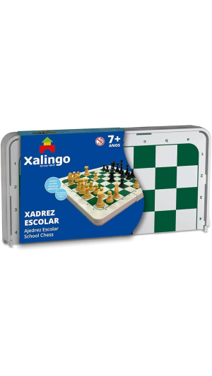 JOGO XADREZ ESCOLAR TABULEIRO PLÁSTICO XALINGO