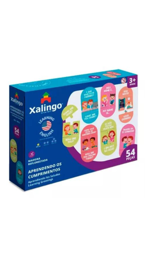 QUEBRA-CABEÇA INGLÊS APRENDENDO OS CUMPRIMENTOS C/54 PCS XALINGO
