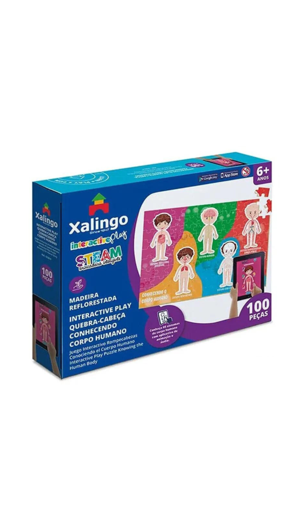 QUEBRA-CABEÇA INTERATIVO CONHECENDO O CORPO HUMANO C/100 PCS XALINGO