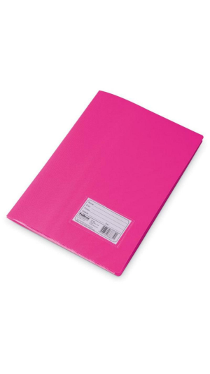 PASTA CATALOGO COLCHETE 50 ENV.C/VISOR ROSA POLIBRAS