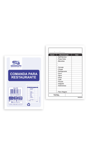 BLOCO RASCUNHO COMANDA JORNAL 78X108 50F.